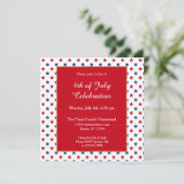 Patriottische rode blauwe sterren op 4 juli kaart (Staand voorkant)