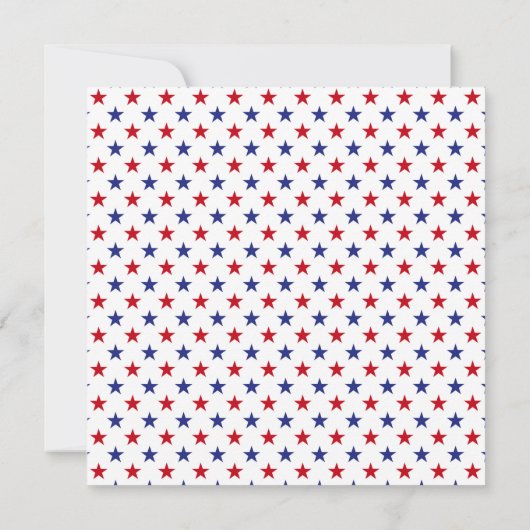 Patriottische rode blauwe sterren op 4 juli kaart (Achterkant)