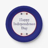 Patriottische rode, blauwe sterren papieren bordje (Voorkant)