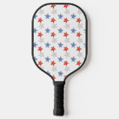Patriottische rode, blauwe sterren pickleball paddle (Achterkant)