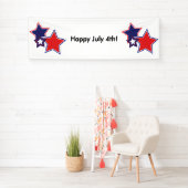 Patriottische rode, blauwe sterren spandoek (Insitu)