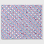 Patriottische rode blauwe sterren Stripe Onafhanke Cadeaupapier (Vlak)