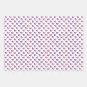 Patriottische rode blauwe sterren Stripes Heart Fl Inpakpapier Vel (Voorkant 3)