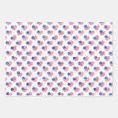 Patriottische rode blauwe sterren Stripes Heart Fl Inpakpapier Vel (Voorkant 2)
