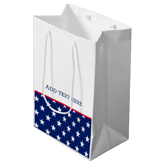 Patriottische rode, blauwe sterren Stripes Medium Cadeauzakje (Voorkant Gekanteld)