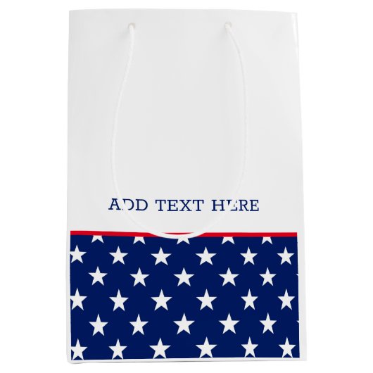 Patriottische rode, blauwe sterren Stripes Medium Cadeauzakje (Voorkant)