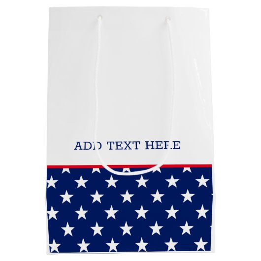 Patriottische rode, blauwe sterren Stripes Medium Cadeauzakje (Achterkant)