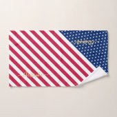 Patriottische rode, blauwe sterren Stripes monogra Bad Handdoek (Handdoek)