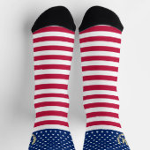 Patriottische rode, blauwe sterren Stripes monogra Sokken (Top)