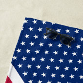 Patriottische rode, blauwe sterren Stripes monogra Strandlaken (In situ)