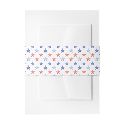Patriottische Rode & Blauwe Sterren Uitnodigingen Wikkel (Voorkant Voorbeeld)