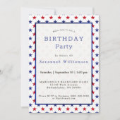 Patriottische rode, blauwe sterren van afgelopen d kaart (Voorkant)