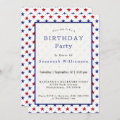 Patriottische rode, blauwe sterren van afgelopen d kaart (Voorkant / Achterkant)