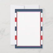 Patriottische rode blauwe strepen 4 juli BBQ Kaart (Achterkant)