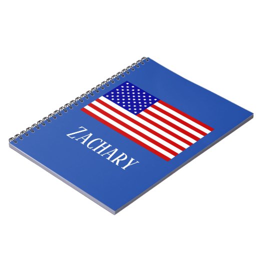 Patriottische rode blauwe vlag notitieboek (Linkerzijde)