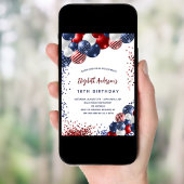 Patriottische rode blauwe witte ballonnen verjaard kaart