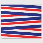 Patriottische rode blauwe witte strepen cadeaupapier (Vlak)