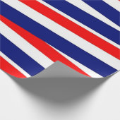 Patriottische rode blauwe witte strepen cadeaupapier (Hoek)