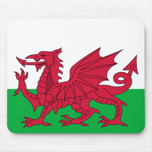 Patriottische rode draak van Wales Mousepad Muismat (Voorkant)