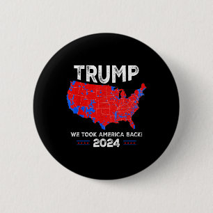 Patriottische rode en blauwe kaart, Donald Trump, Ronde Button 5,7 Cm