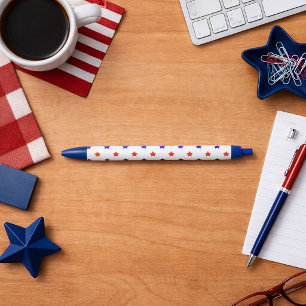 Patriottische rode en blauwe ster modern patroon zwarte inkt pen