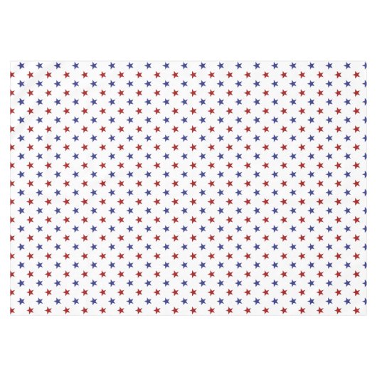 Patriottische rode en blauwe sterren op wit tafelkleed (Voorkant (Horizontaal))