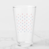 Patriottische rode en blauwe sterren patronen leuk glas (Achterkant)