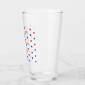Patriottische rode en blauwe sterren patronen leuk glas (Links)