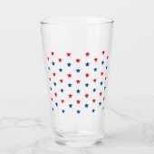 Patriottische rode en blauwe sterren patronen leuk glas (Voorkant)
