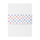 Patriottische Rode en Blauwe Sterren Uitnodigingen Wikkel (Achterkant Voorbeeld)
