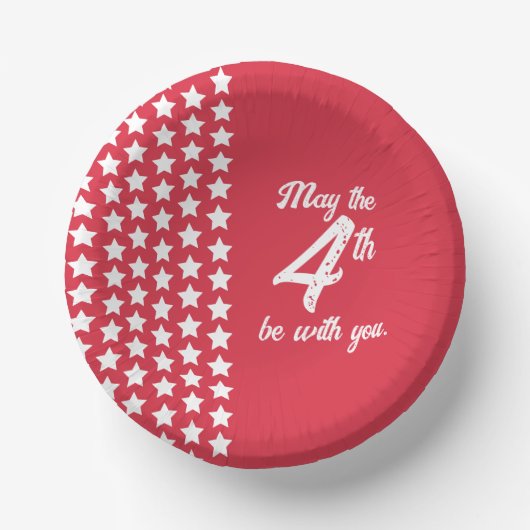 Patriottische rode en witte papieren kom (Voorkant)