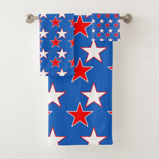 Patriottische rode en witte sterren bad handdoek (Insitu)