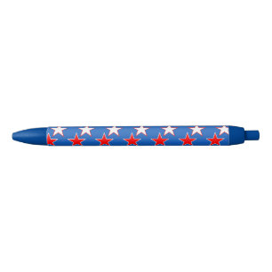 Patriottische rode en witte sterren Inktpen Zwarte Inkt Pen