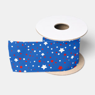 Patriottische rode en witte sterren op een blauwe  satijnen lint