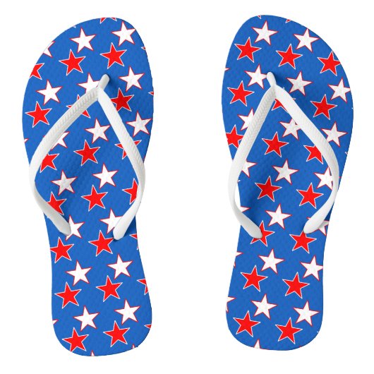 Patriottische rode en witte sterren slippers teenslippers (Voetbed)