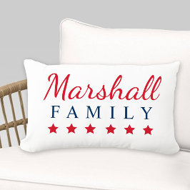 Patriottische Rode Marine Sterren Familie Monogram Buitenkussen