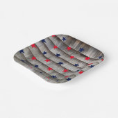 Patriottische rode marinesblauwe sterren rustige g papieren bordje (Gebogen)