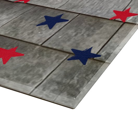 Patriottische rode marinesblauwe sterren rustige g snijplank (Hoek)