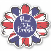 Patriottische rode om Britse Sticker te worden (Voorkant)