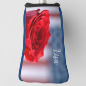 Patriottische Rode Rose Gepersonaliseerde Putter H Golfheadcover (Draai 90)