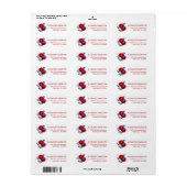 Patriottische rode rozenboeket etiket (Full Sheet)