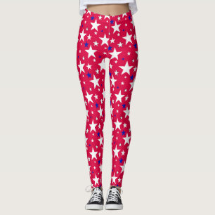 Patriottische Rode Ster Leggings, USA 4 juli sterr Leggings