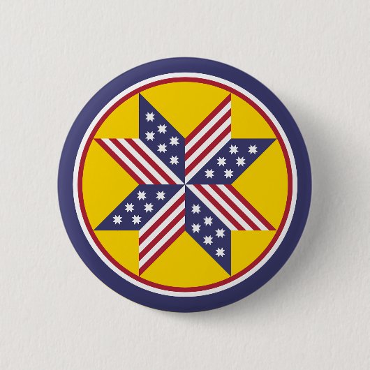 Patriottische Rode Wit Blauwe Inheemse Sterren Str Ronde Button 5,7 Cm (Voorkant)