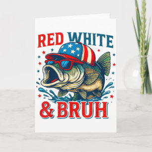 Patriottische Rode Witte & Bruh Amerika Vis Vi Kaart