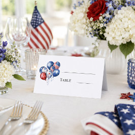 Patriottische rode witte ballonnen feest in USA-st Plaatskaartje