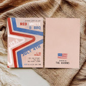 Patriottische Rode Witte & BBQ 4 juli Retro Kaart