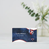 Patriottische rode witte blauwe ballonnen visitekaartje (Staand voorkant)