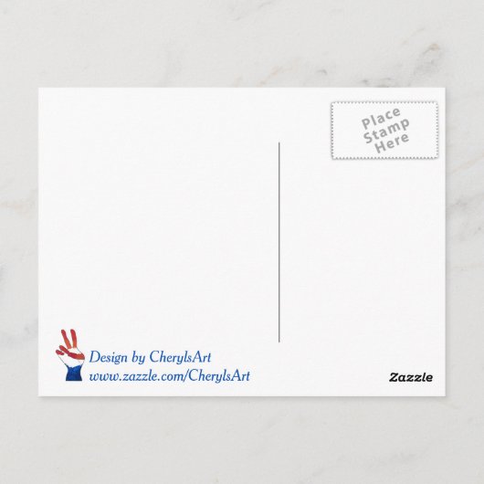 Patriottische rode witte blauwe Briefkaarten voor  (Achterkant)