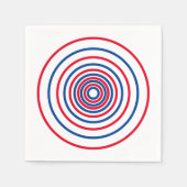 Patriottische rode witte blauwe cirkels strepen va servet (Voorkant)