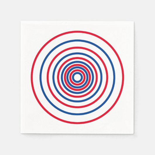 Patriottische rode witte blauwe cirkels strepen va servet (Voorkant)